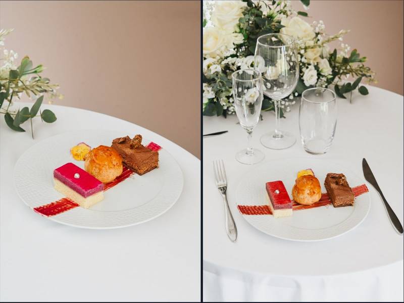 Croquant chocolat Entremet fruits rouges madeleine au miel et citron Choux vanille caramel